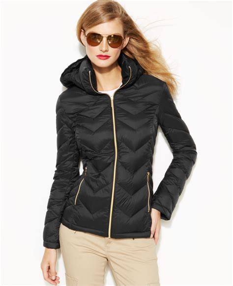 michael michael kors chevron quilted packable down jacket|Michael Kors quilted puffer jacket.